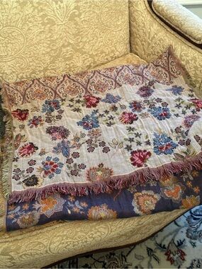 J. Jill Floral Fringe Scarf in multi colored Embroidered 100% woven cotton NWT